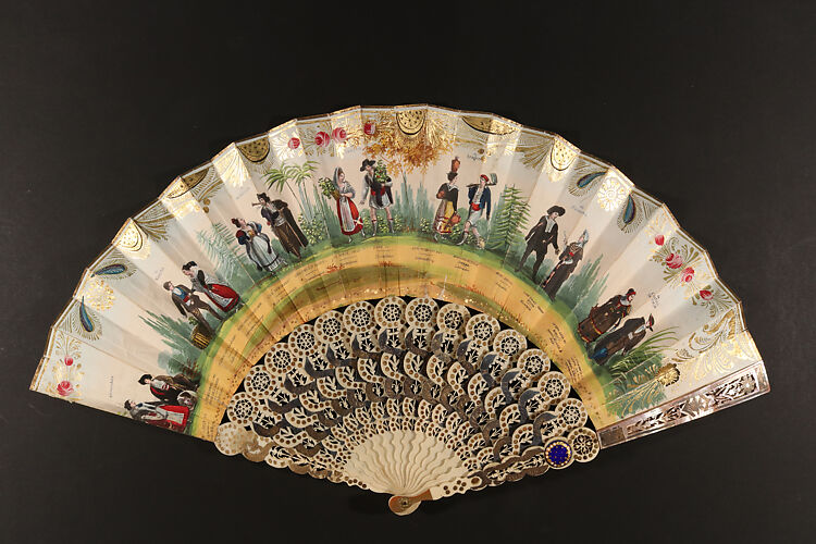 Fan with depiction of Spanish folk costume