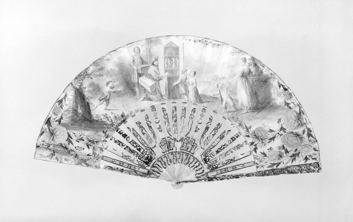 Fan, Paper, mother-of-pearl, glass, and metal foil, Dutch 