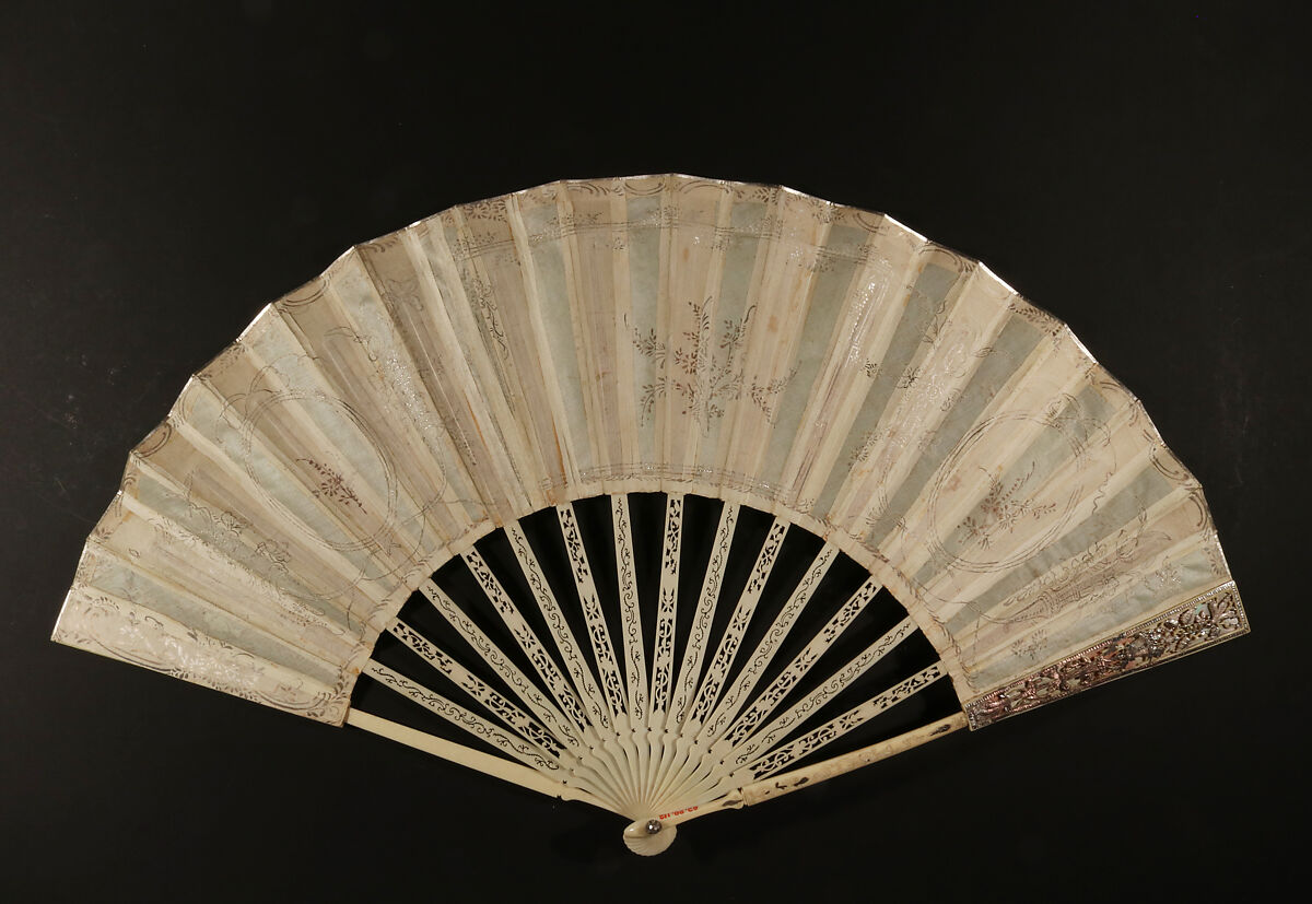 The Oath of Love, after Jean Honoré Fragonard (French, Grasse 1732–1806 Paris), Silk, paint, silver thread, paillettes; ivory, silver foil, glass or mother-of-pearl, French