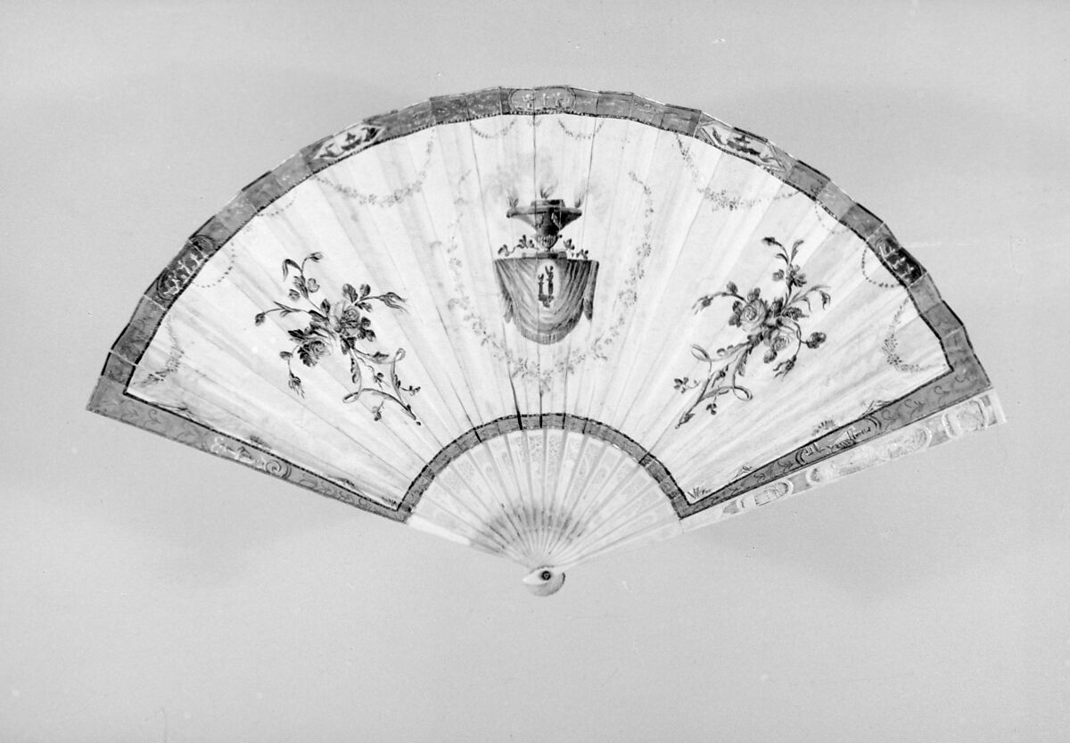 Fan, Paper, ivory, glass, French