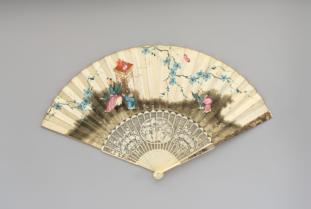 Fan, Paper and ivory, Dutch