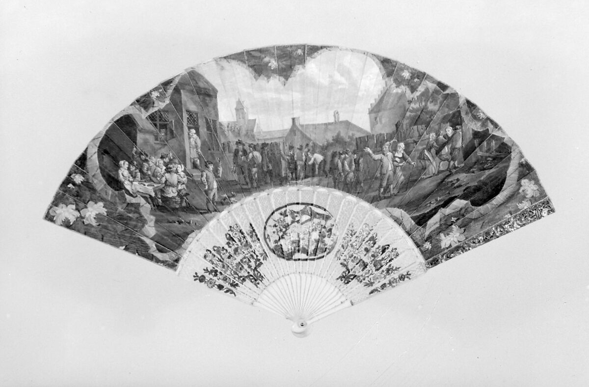 Fan, Paper and ivory, Dutch 