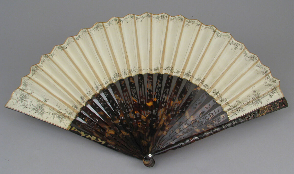 Fan, Parchment, tortoiseshell, French