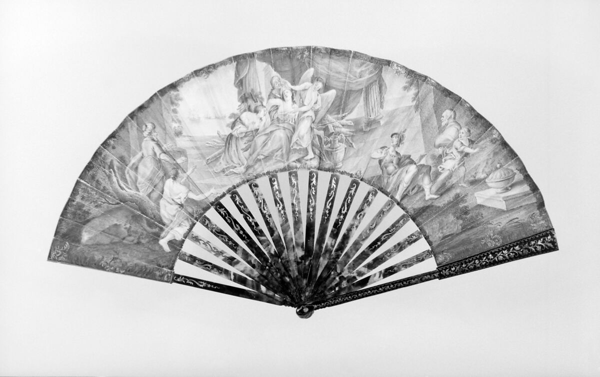 Fan, Parchment, tortoiseshell, French 