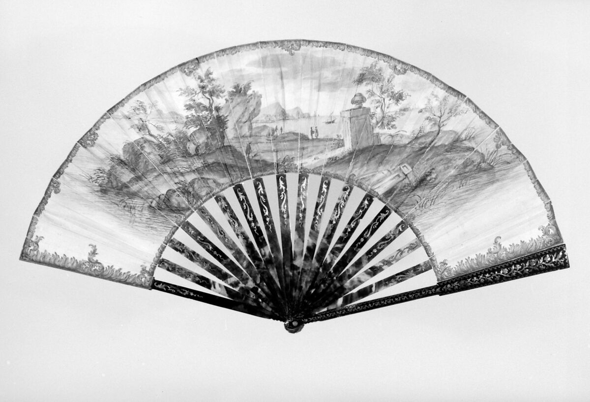 Fan, Parchment, tortoiseshell, French