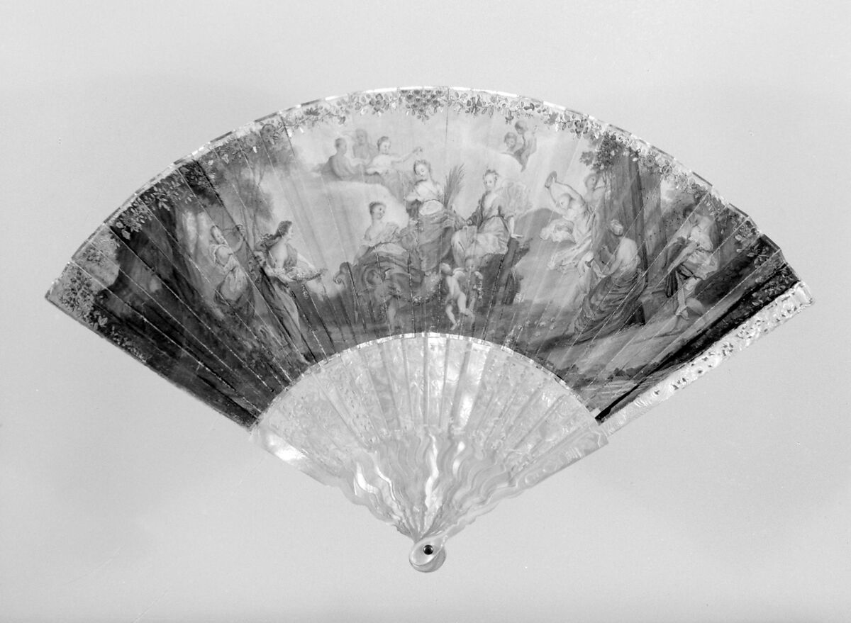 Fan, Paper, mother-of-pearl, French 