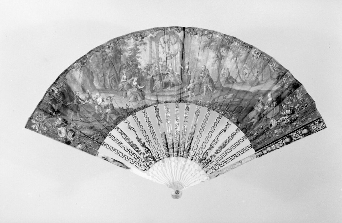 Fan, Paper, ivory, mother-of-pearl, French 