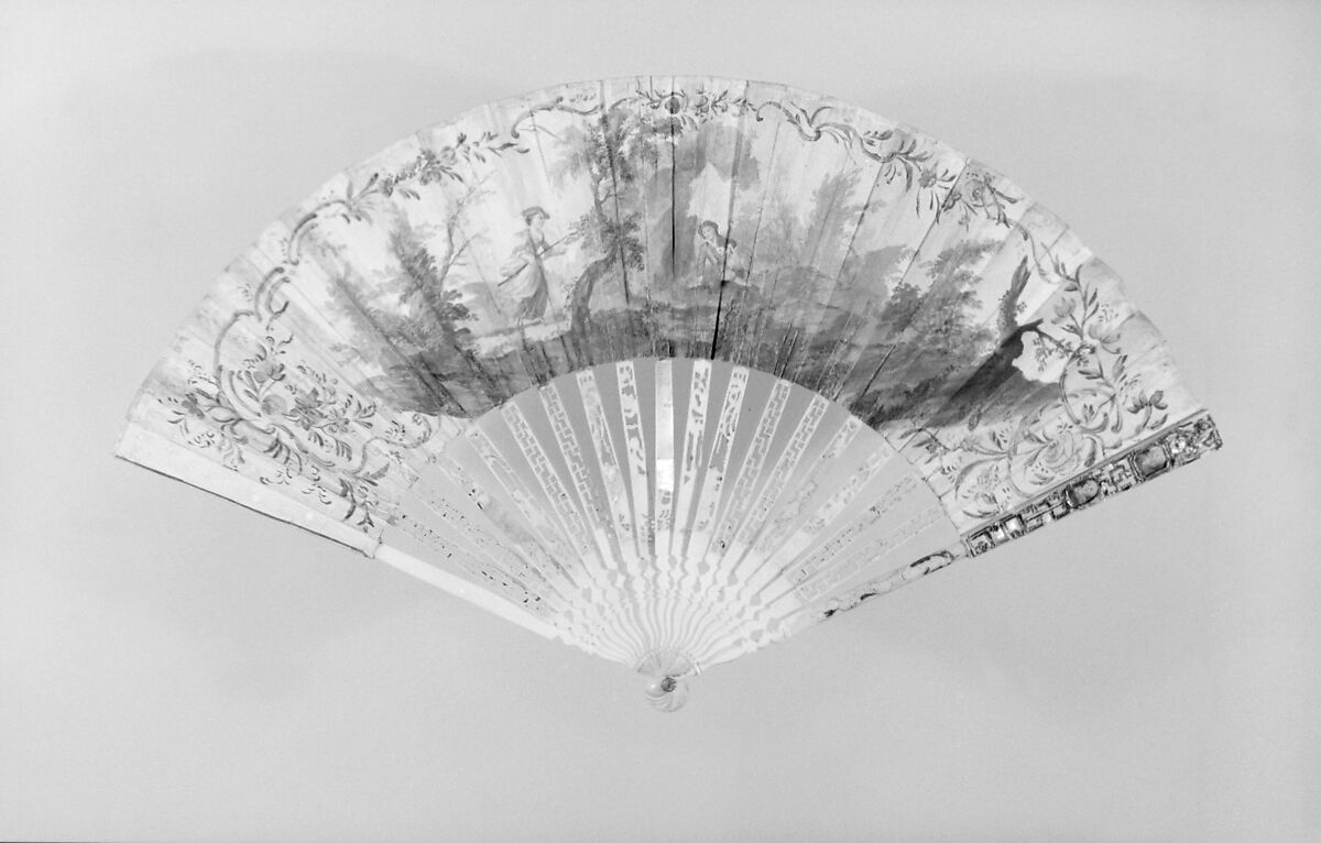Fan, Paper, ivory, mother-of-pearl, French