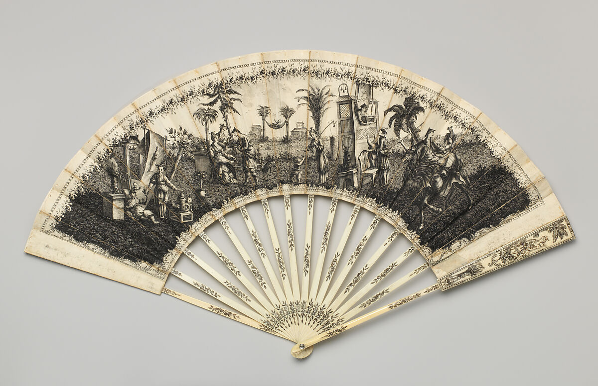 Fan, Parchment and ivory, German 