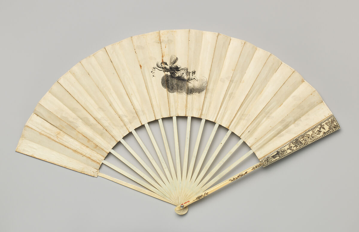 Fan, Parchment and ivory, German