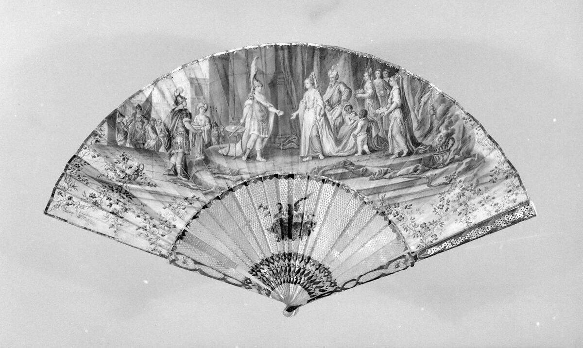 Fan, Parchment, mother-of-pearl, French