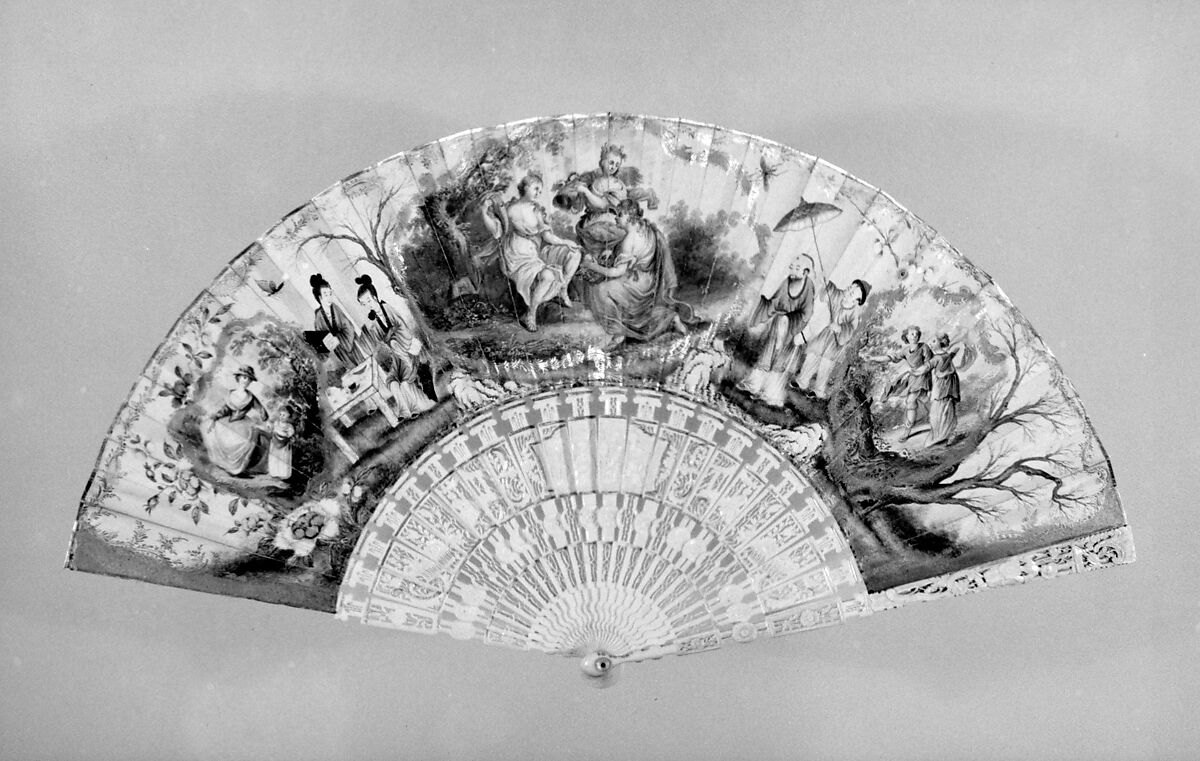 Fan, Paper and ivory, Dutch 