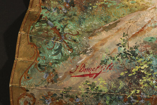 Fan, Jules Donzel, fils (French, 1865 – 1927), Parchment, paint; imitation tortoiseshell, gilded and silvered, glass, metal, French