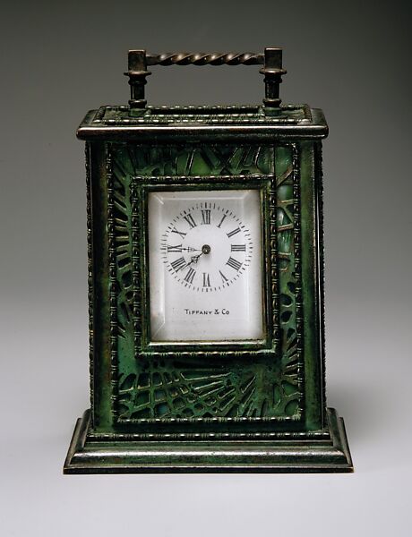 Clock, Designed by Louis C. Tiffany (American, New York 1848–1933 New York), Glass, bronze, American 