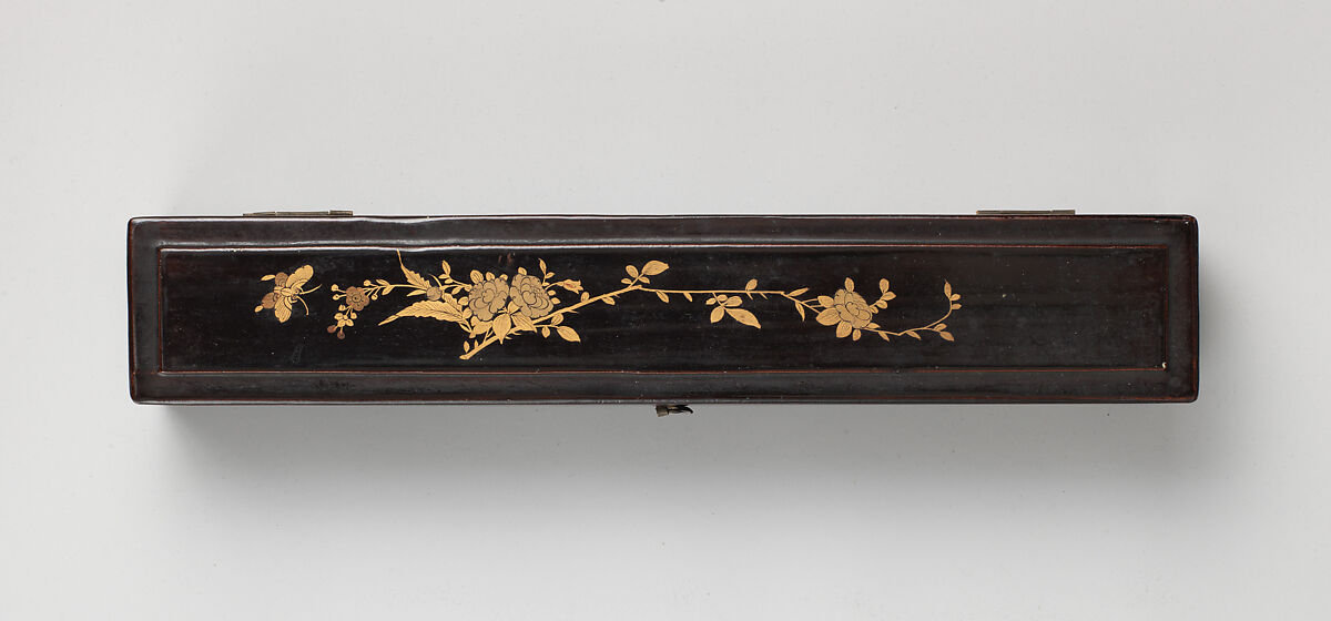 Fan box, Wood, silk, and paper, Chinese 