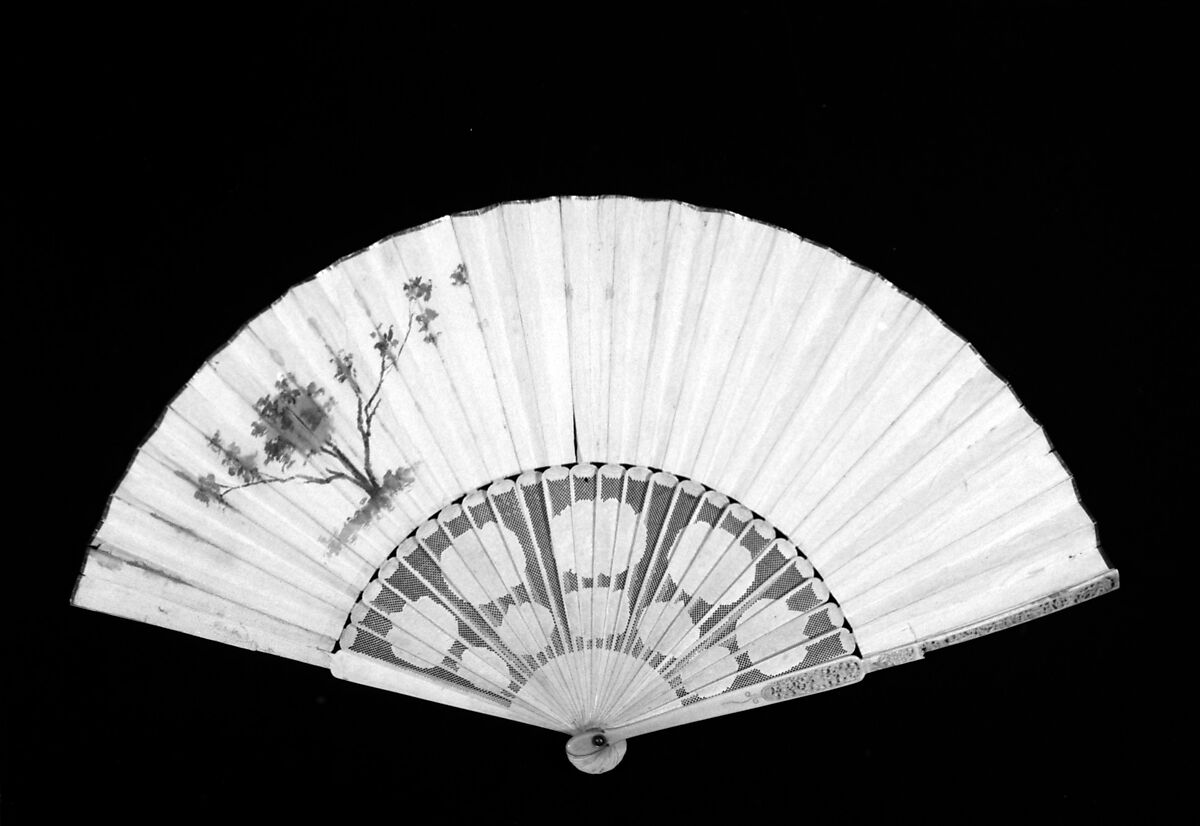 Fan, Paper, ivory, French