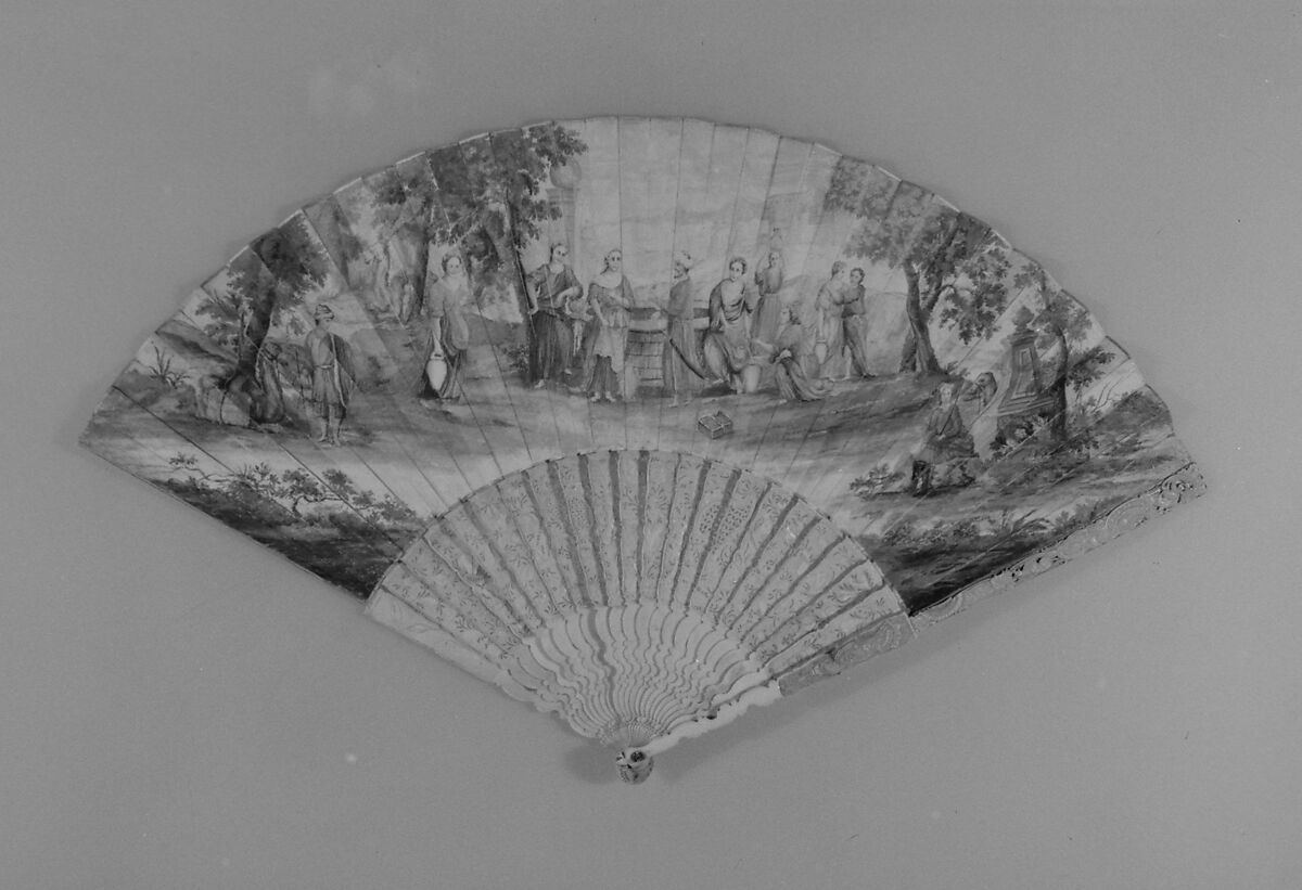 Fan, Paper, ivory, French 