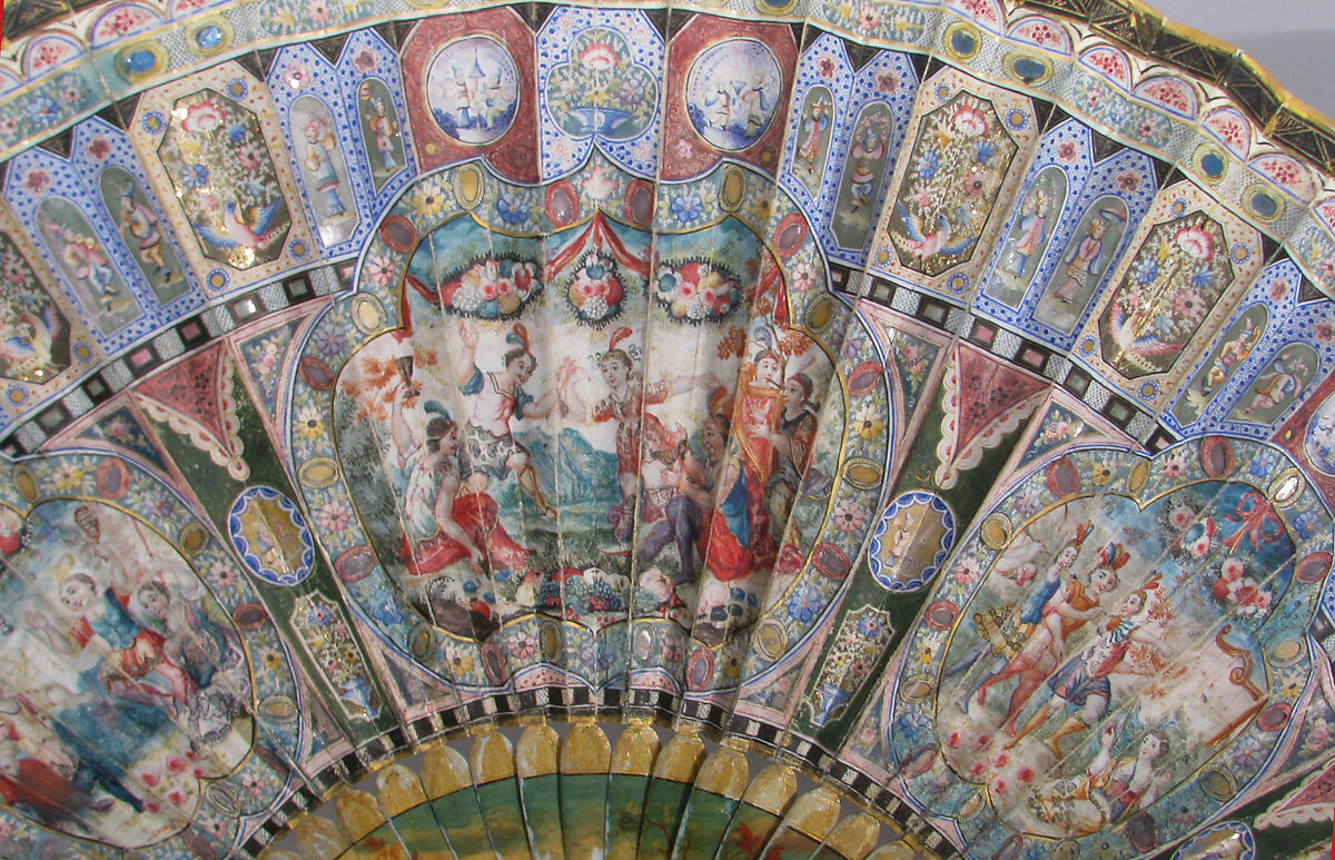 Fan, Silk, ivory, mica, French