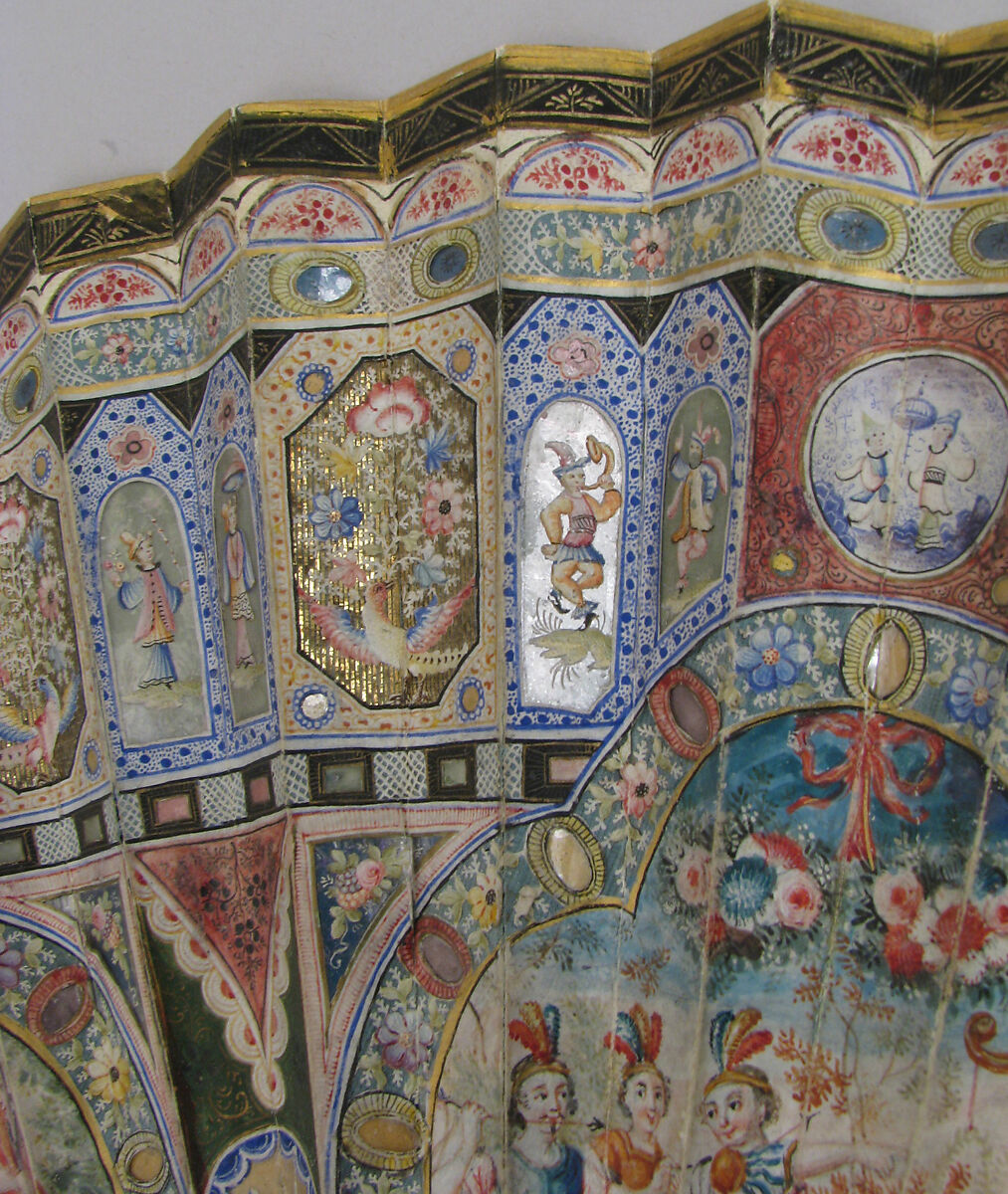 Fan, Silk, ivory, mica, French