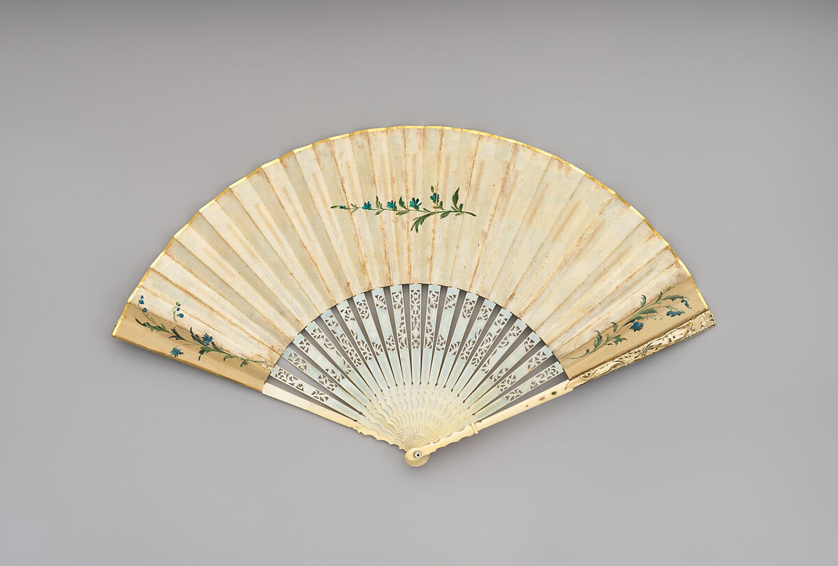 Fan, Paper and ivory, possibly Dutch