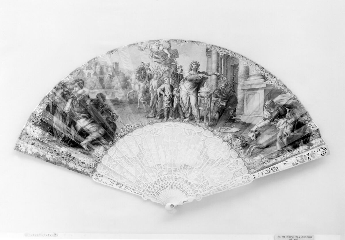 Fan, Kid, ivory, French 