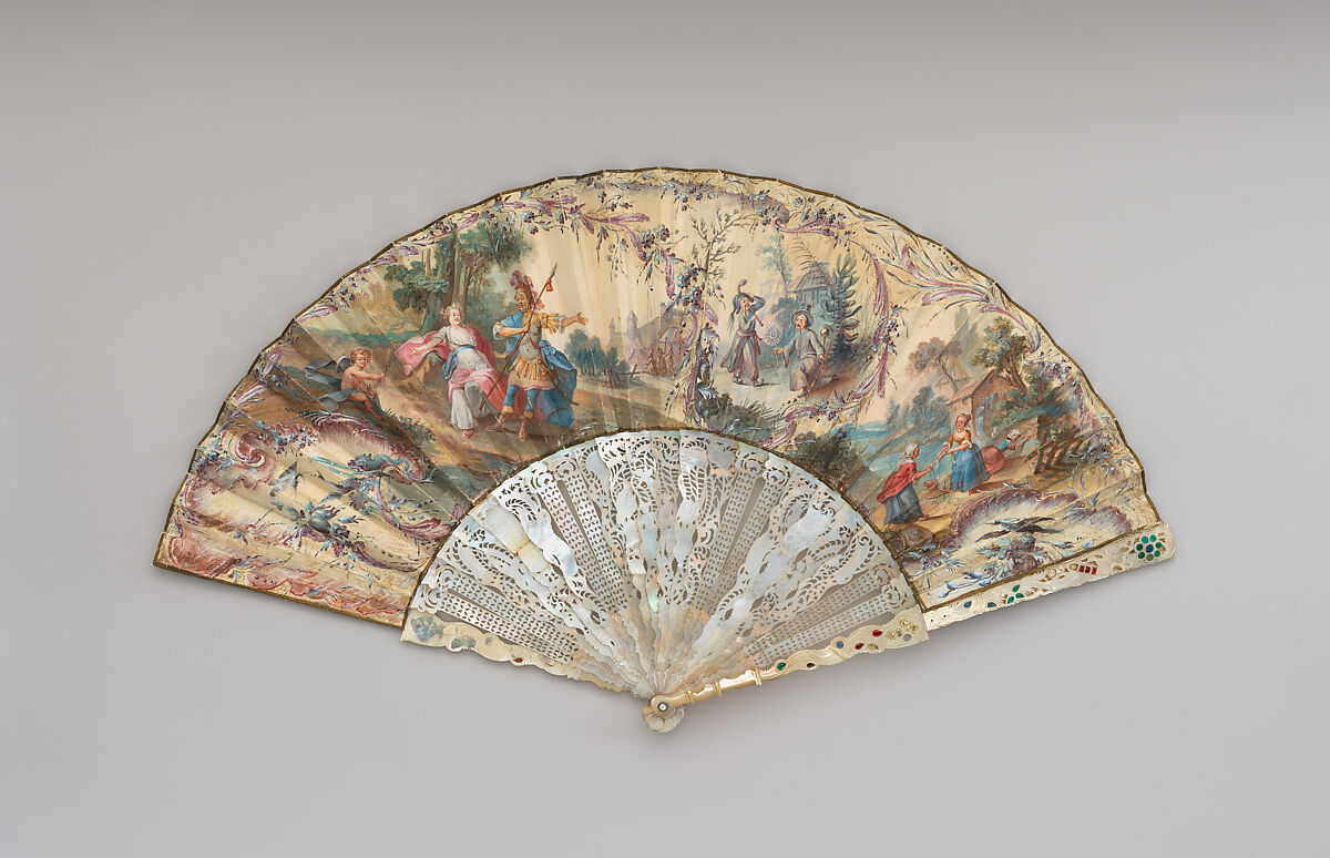 Tancred and Clorinda, from the story "Gerusalemme Liberata", Parchment, paint, mother-of-pearl, gold, precious stones, possibly German