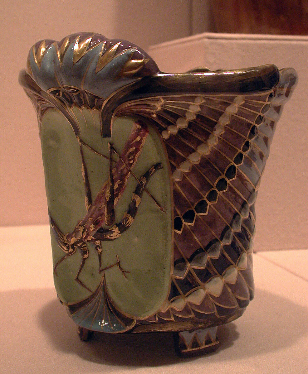 Vase, Emile Gallé (French, Nancy 1846–1904 Nancy), Glazed earthenware, French, Nancy 