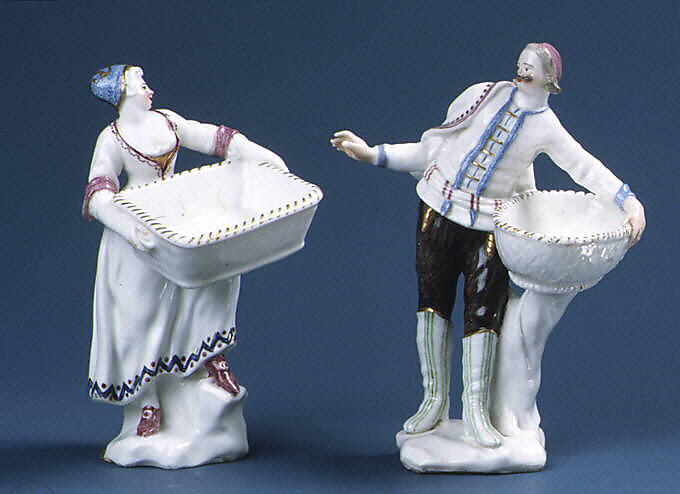 Sweetmeat vendor (one of a pair), Capodimonte Porcelain Manufactory (Italian, 1740/43–1759), Soft-paste porcelain, Italian, Naples