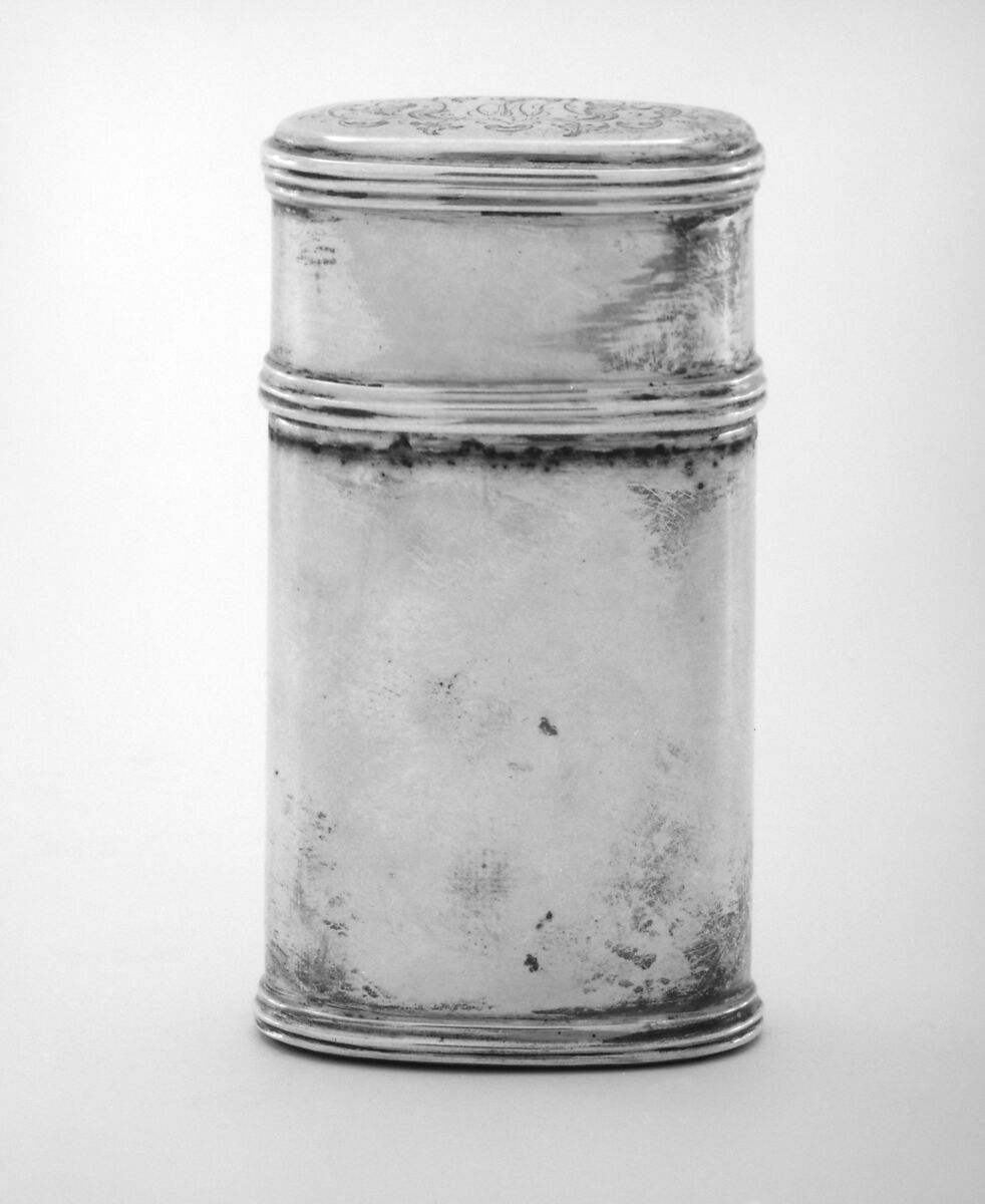 Match container with cover (part of a set), Johann Bernhard Hertz (Hentz) (master 1834–1855), Silver, Russian, St. Petersburg 