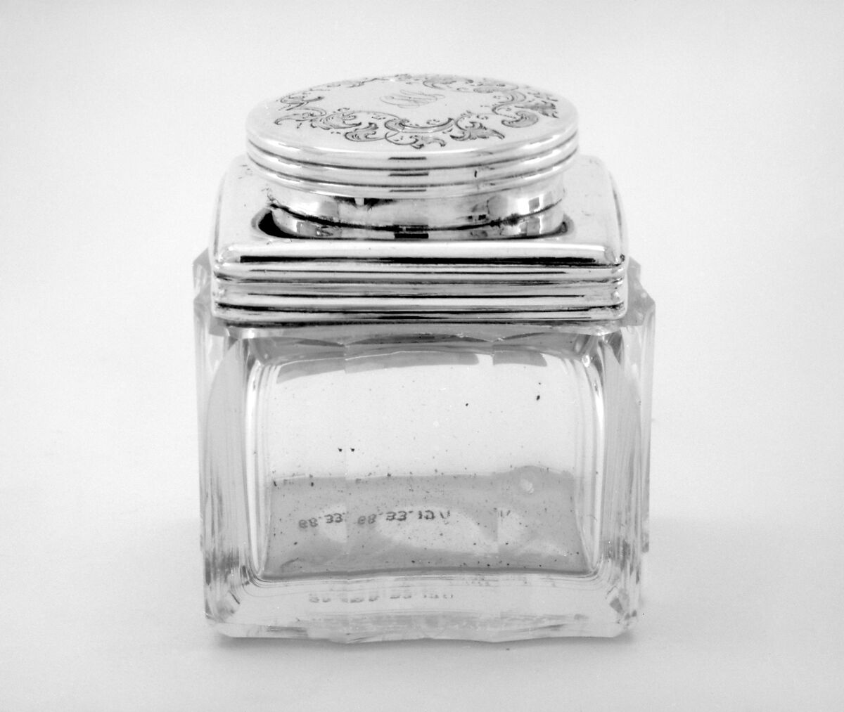 Pounce shaker with cover (part of a set), Silver, crystal, Russian, St. Petersburg 
