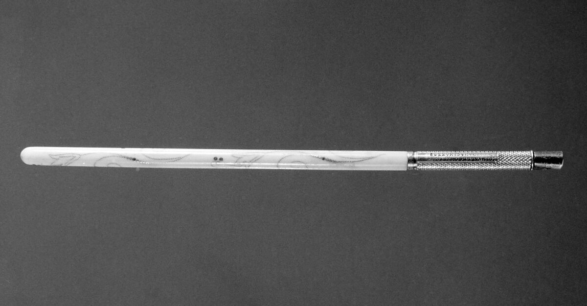 Pen handle (part of a set), S. Mordan &amp; Co., England, Silver, ivory, Russian 