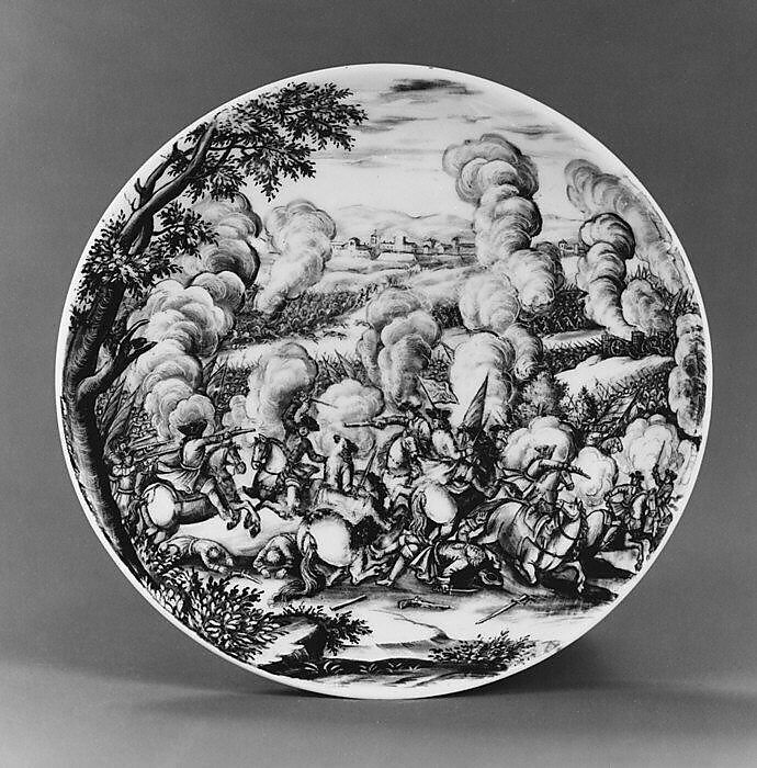 Teabowl and saucer, Meissen Manufactory (German, 1710–present), Hard-paste porcelain, German, Meissen posiblywith German, Breslau (Wrocław) decoration