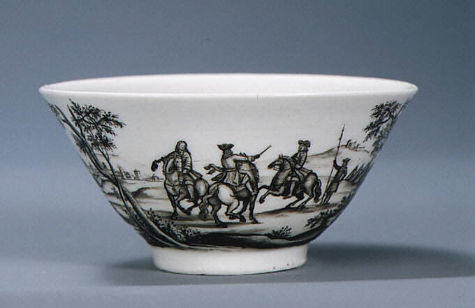 Teabowl and saucer, Meissen Manufactory (German, 1710–present), Hard-paste porcelain, German, Meissen posiblywith German, Breslau (Wrocław) decoration