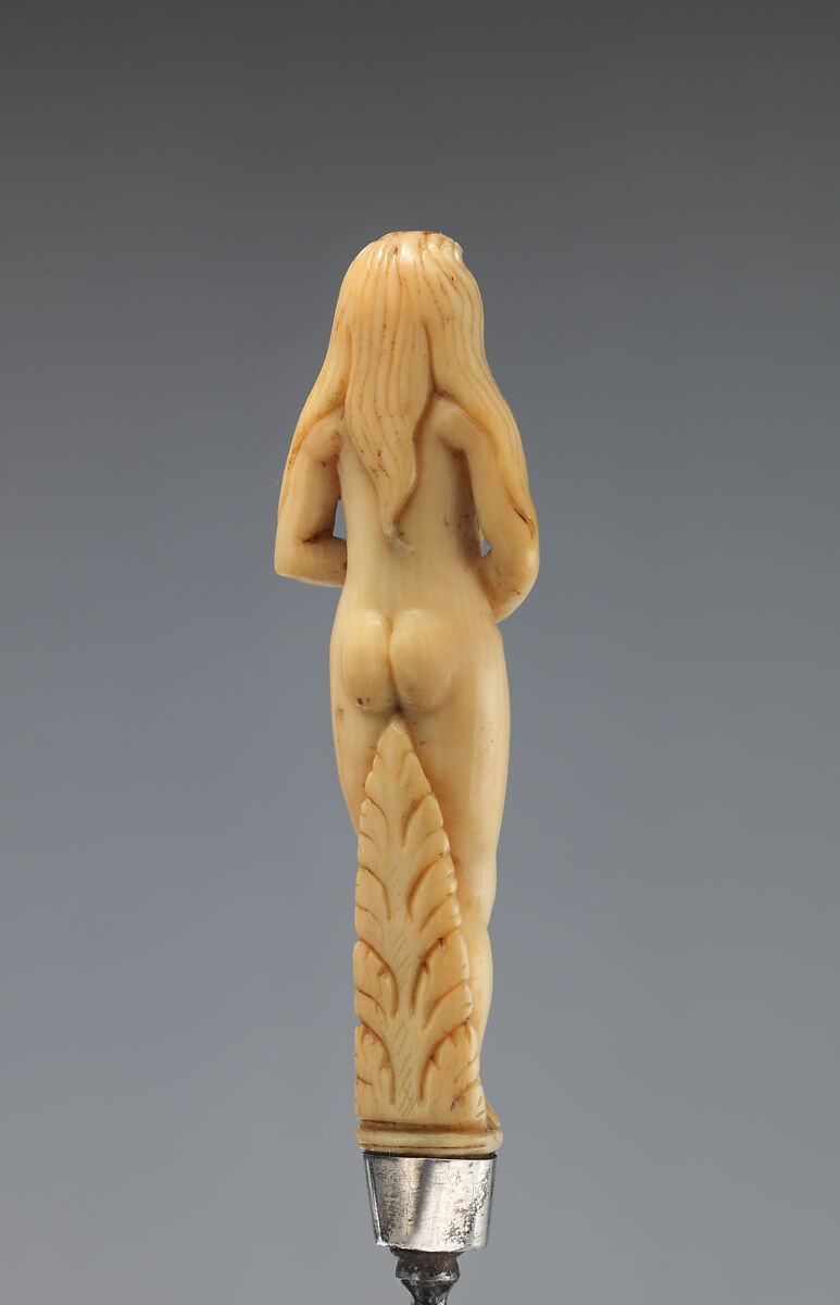 Wedding knife, fork and sheath, Ephraim How (British, 1652–1720), Ivory, steel, silver, aggregate inlay, British or Dutch