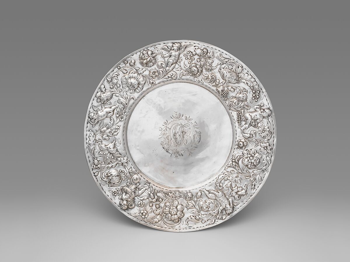 Dish, Sigismund Zschammer (ca. 1630, master 1661, d. before 1698), Silver, Dutch, Amsterdam 