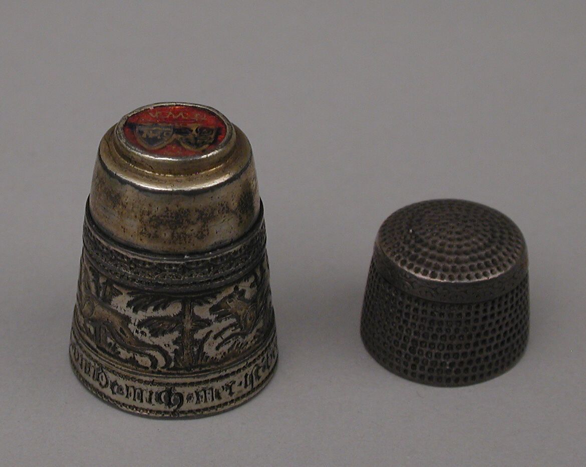 Thimble, Silver partly gilt, enamel, German, probably Nuremberg 