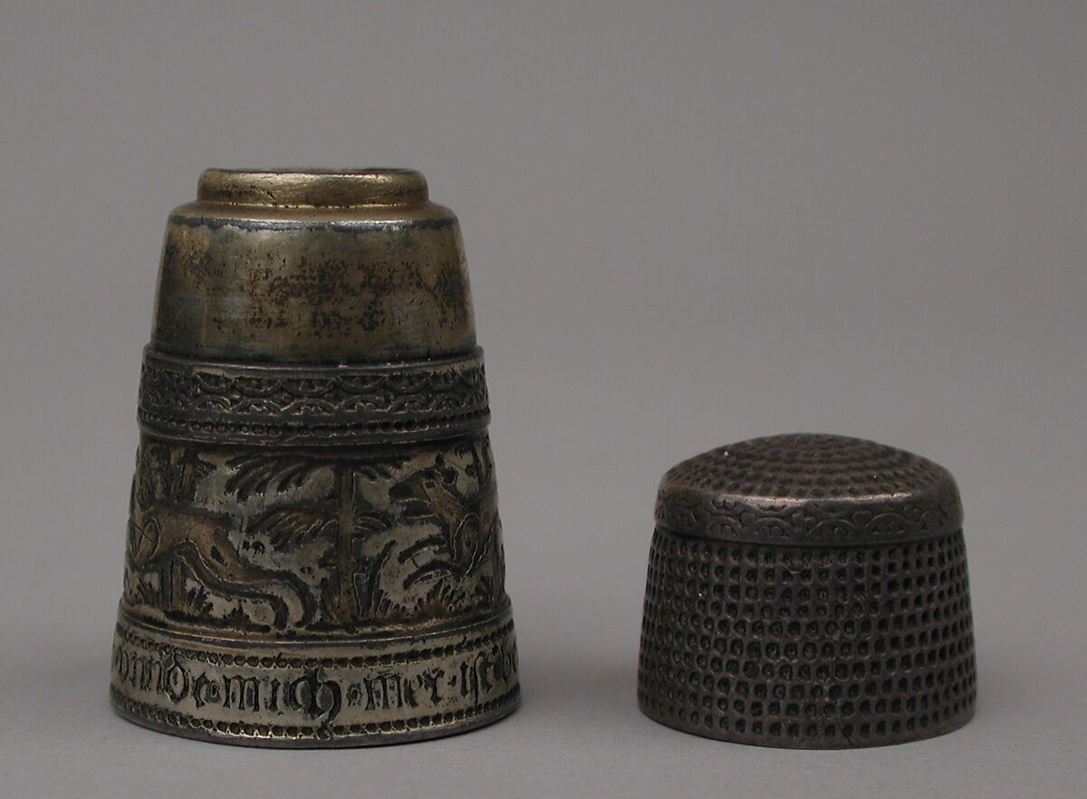 Thimble, Silver partly gilt, enamel, German, probably Nuremberg