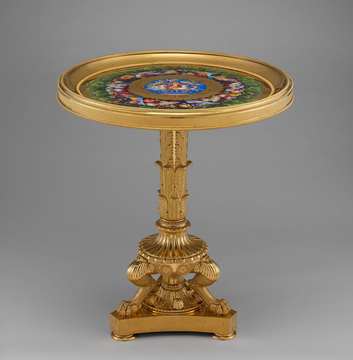 Table, Royal Porcelain Manufactory, Berlin (German, founded 1763), Hard-paste porcelain, gilded bronze, and yellow metal; iron and wood as support materials, German, Berlin 