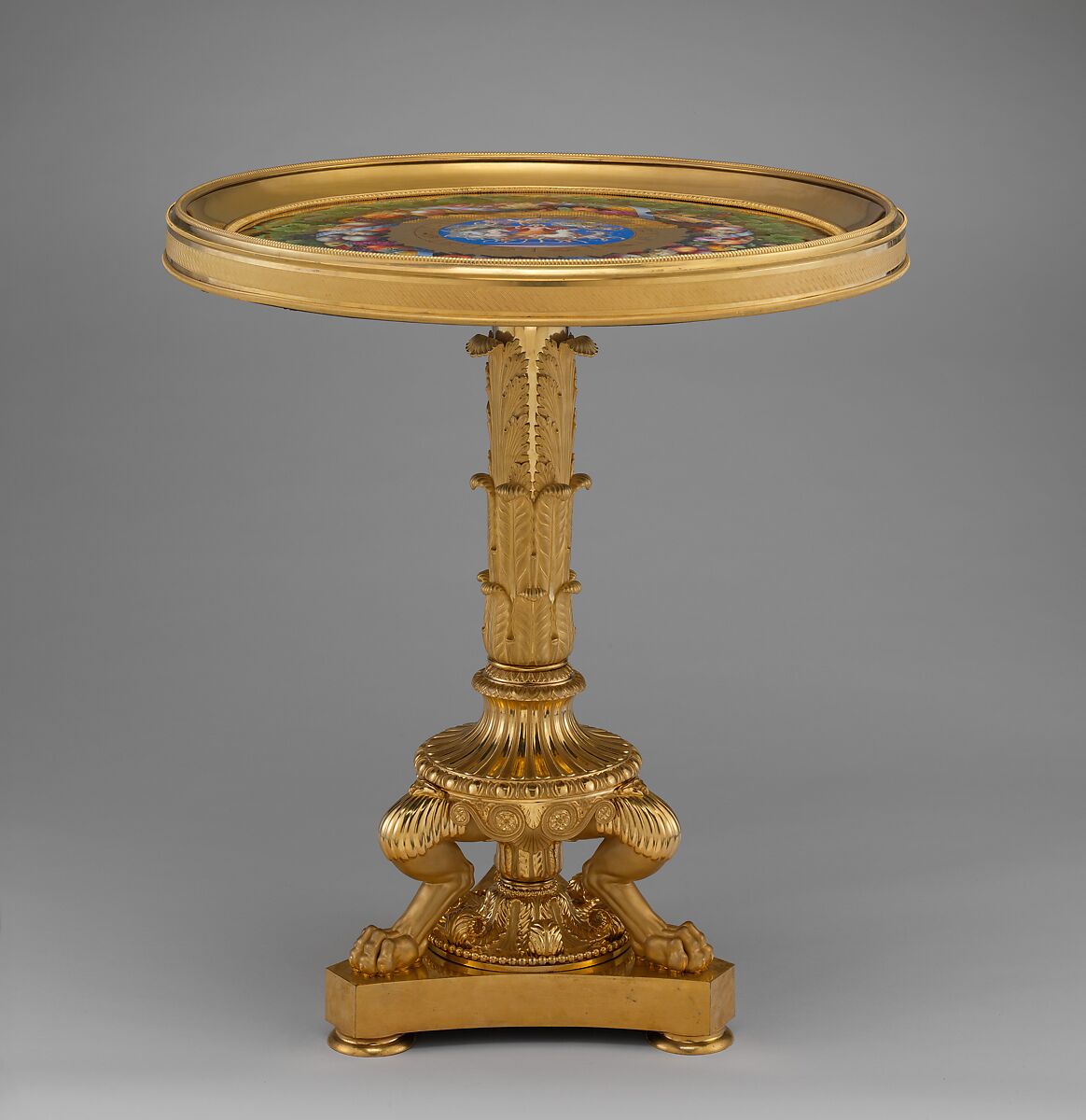 Table, Royal Porcelain Manufactory, Berlin (German, founded 1763), Hard-paste porcelain, gilded bronze, and yellow metal; iron and wood as support materials, German, Berlin