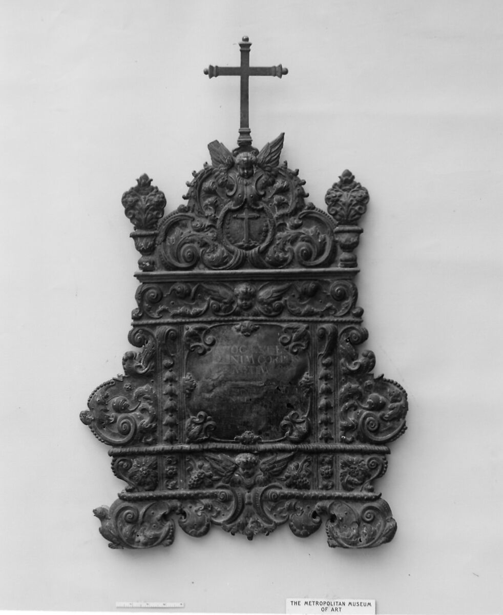 Plaque (Sacring tablet), Silver on wood backing, Portuguese 