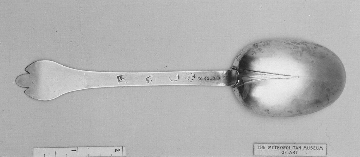 Spoon, Lawrence Coles (active 1669–1714), Silver, British, London 