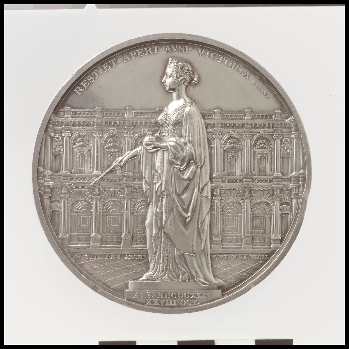 The Royal Exchange, Medalist: William Wyon (British, Birmingham 1795–1851 Brighton), Silver, British