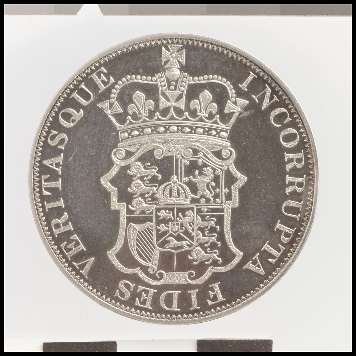 George III "Incorrupta" crown, William Wyon (British, Birmingham 1795–1851 Brighton), Silver, British