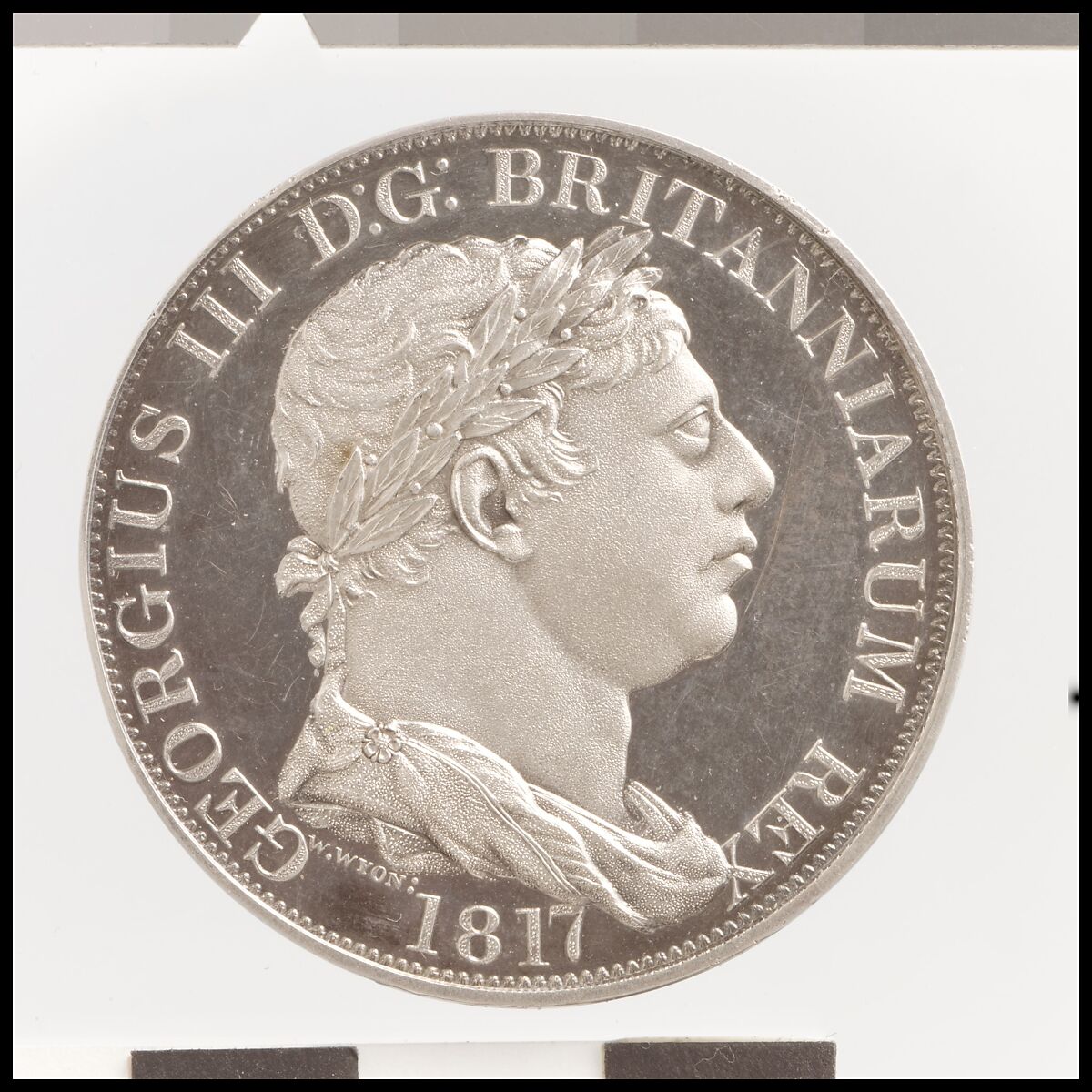 George III "Incorrupta" crown, William Wyon (British, Birmingham 1795–1851 Brighton), Silver, British 