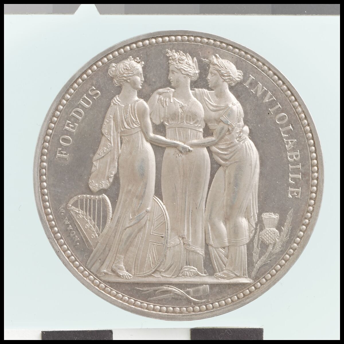 "Three Graces" crown, William Wyon (British, Birmingham 1795–1851 Brighton), Silver, British