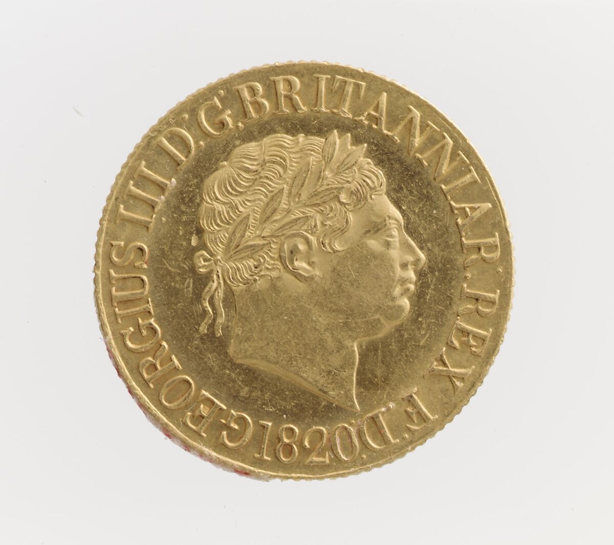 George III pattern sovereign with St. George reverse, Benedetto Pistrucci (Italian, 1783–1855, active England), Gold, British, London 