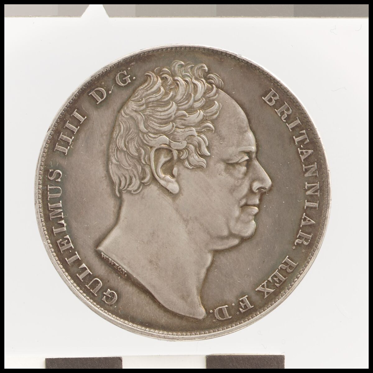 William IV proof crown, William Wyon (British, Birmingham 1795–1851 Brighton), Silver, British 