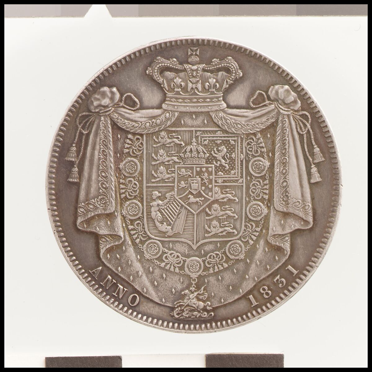 William IV proof crown, William Wyon (British, Birmingham 1795–1851 Brighton), Silver, British