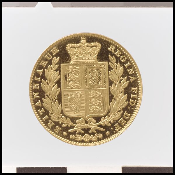 Victoria sovereign, William Wyon (British, Birmingham 1795–1851 Brighton), Gold, British, London