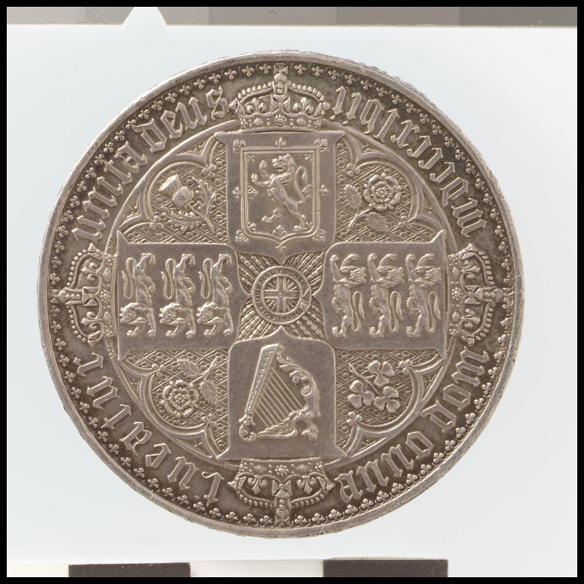 Victoria "Gothic" crown, William Wyon (British, Birmingham 1795–1851 Brighton), Silver, British